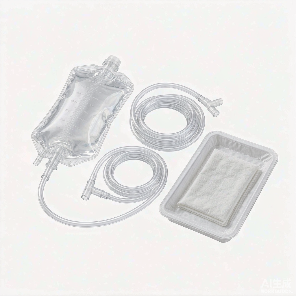 Graduated 2 liter urine drainage bag with tubing